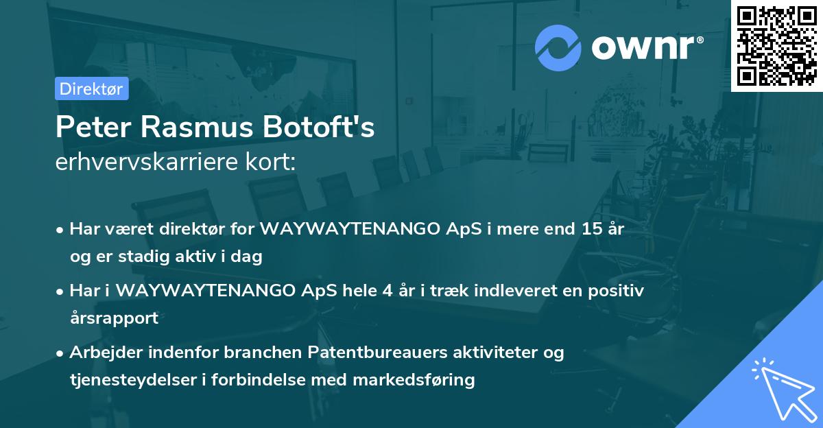 Peter Rasmus Botoft's erhvervskarriere kort