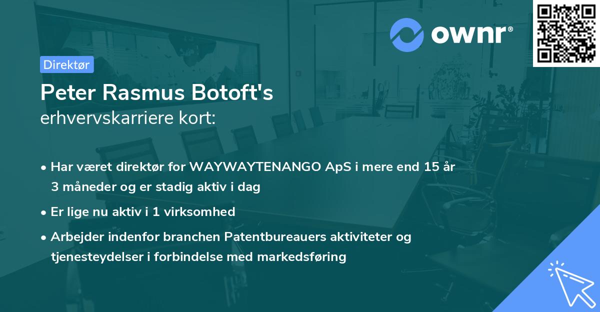Peter Rasmus Botoft's erhvervskarriere kort