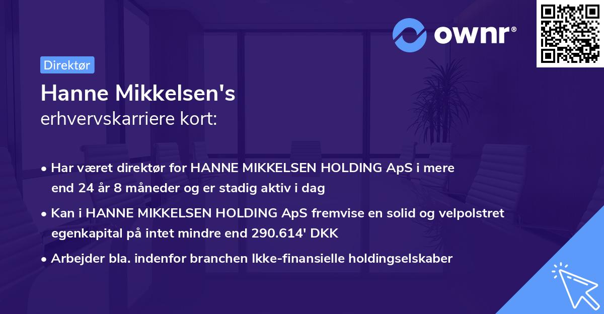 Hanne Mikkelsen's erhvervskarriere kort
