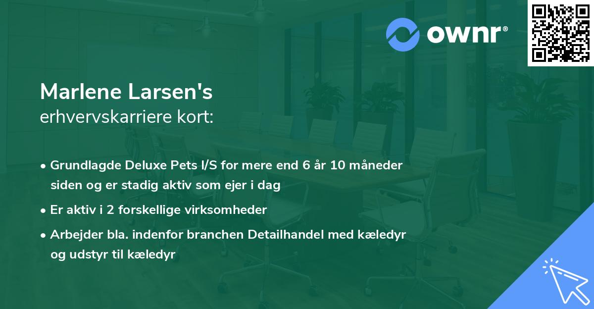 Marlene Larsen's erhvervskarriere kort