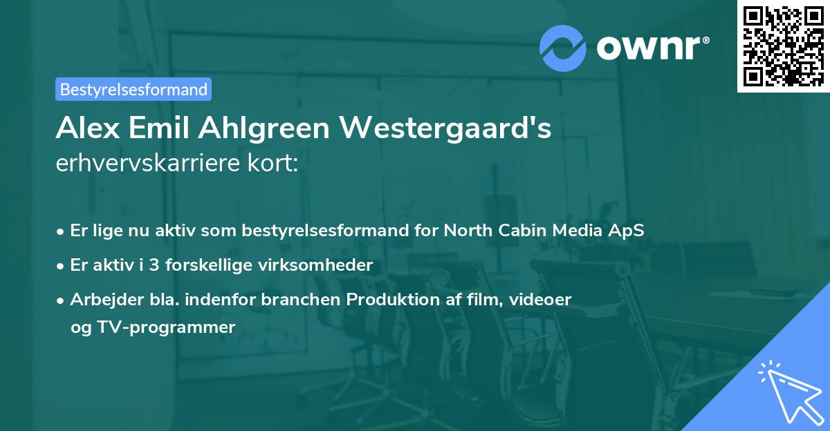 Alex Emil Ahlgreen Westergaard's erhvervskarriere kort