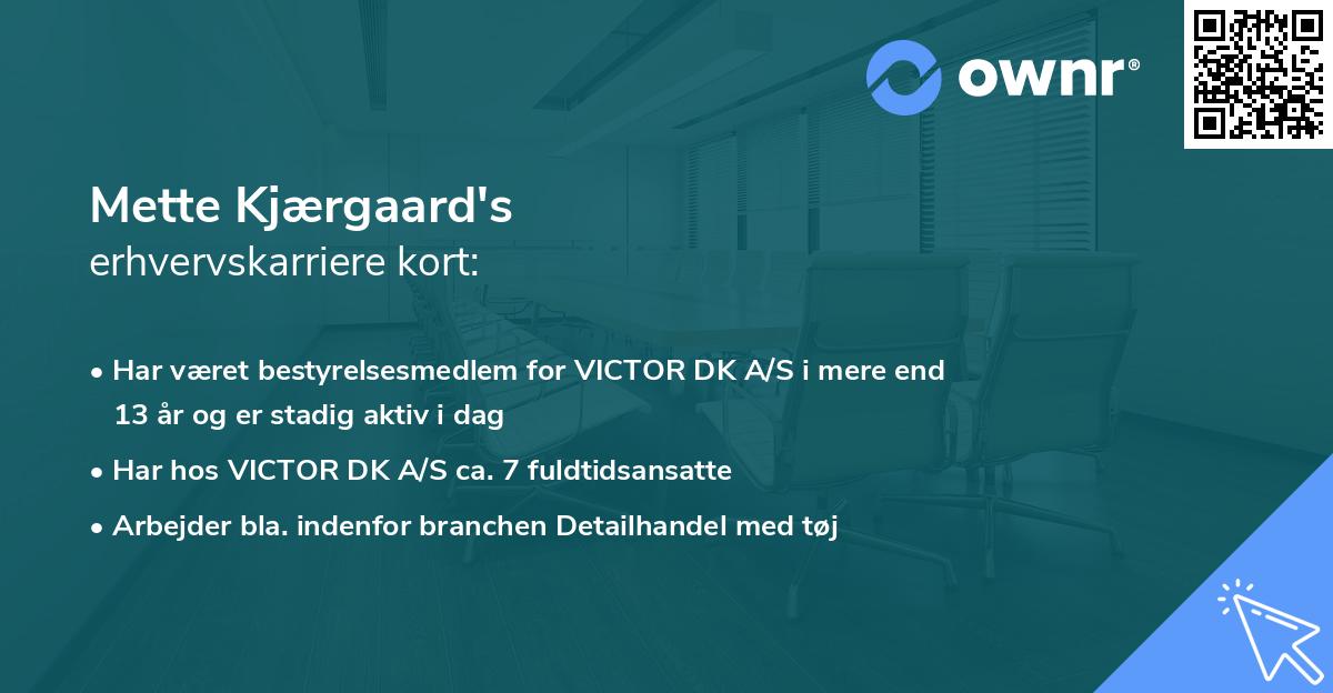 Mette Kjærgaard's erhvervskarriere kort