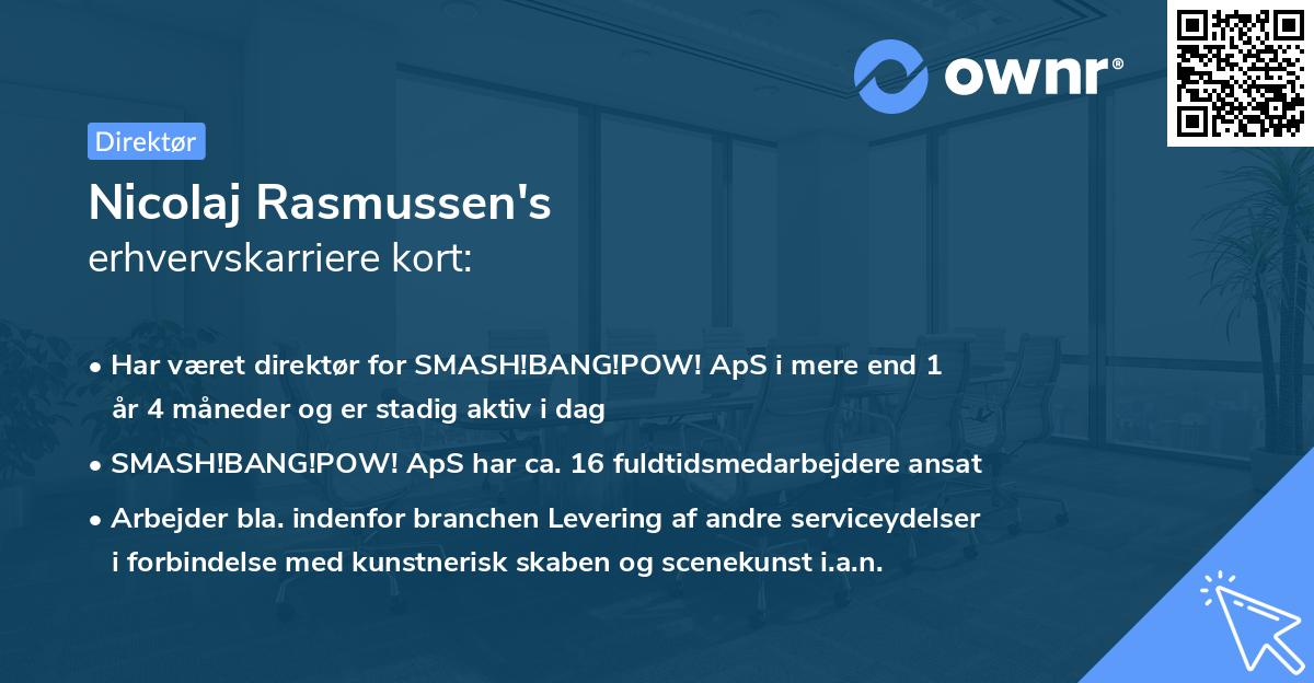 Nicolaj Rasmussen's erhvervskarriere kort