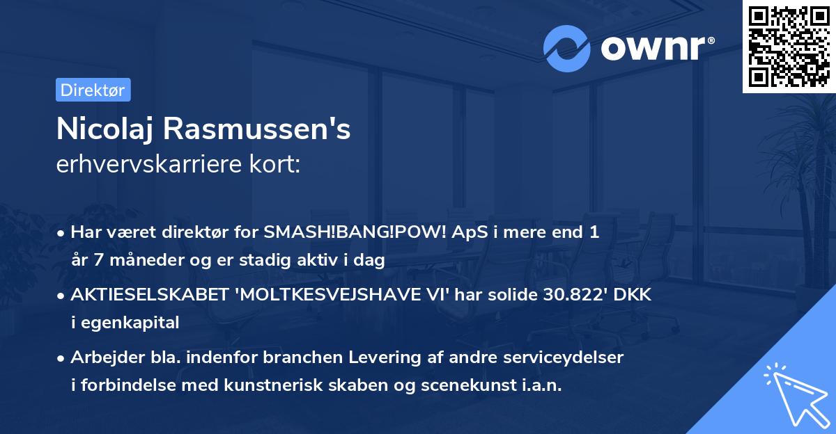 Nicolaj Rasmussen's erhvervskarriere kort