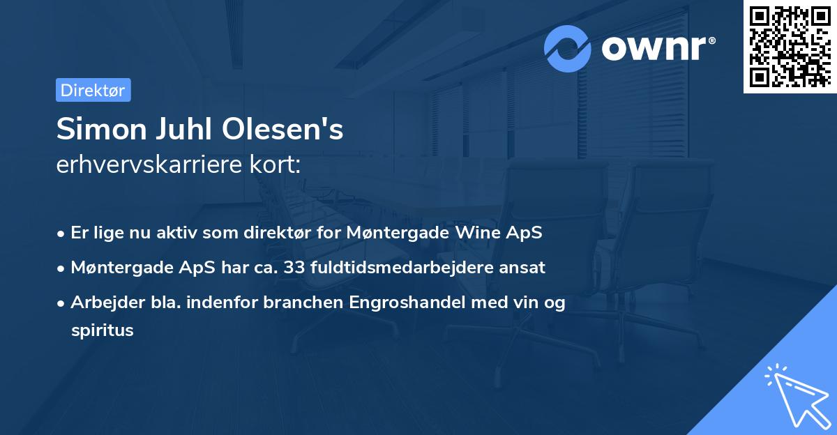 Simon Juhl Olesen's erhvervskarriere kort