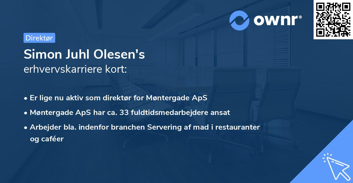 Simon Juhl Olesen's erhvervskarriere kort
