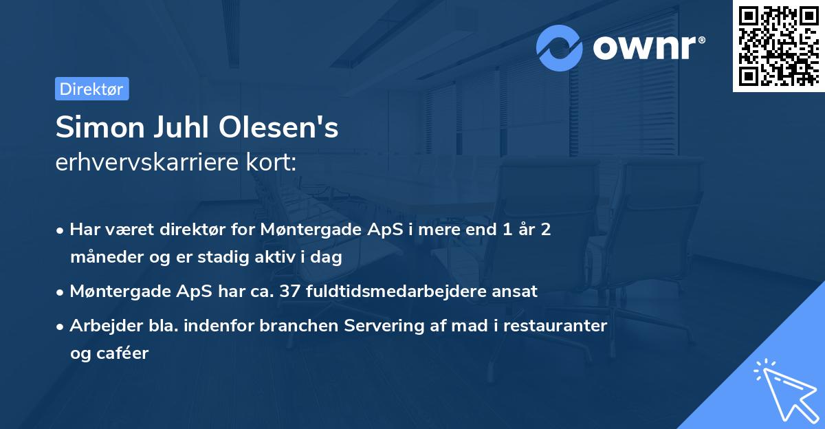 Simon Juhl Olesen's erhvervskarriere kort