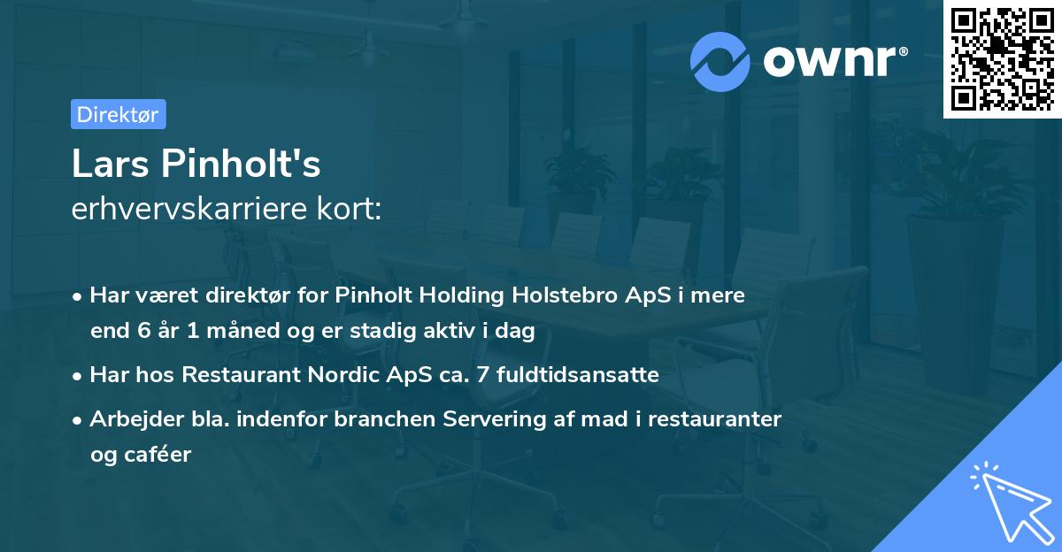 Lars Pinholt's erhvervskarriere kort