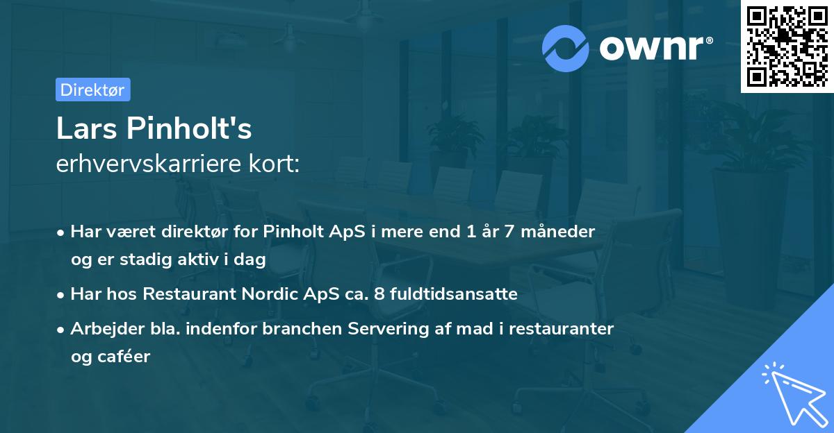 Lars Pinholt's erhvervskarriere kort