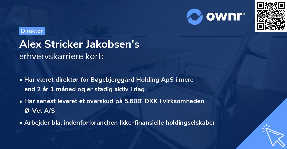 Alex Stricker Jakobsen's erhvervskarriere kort
