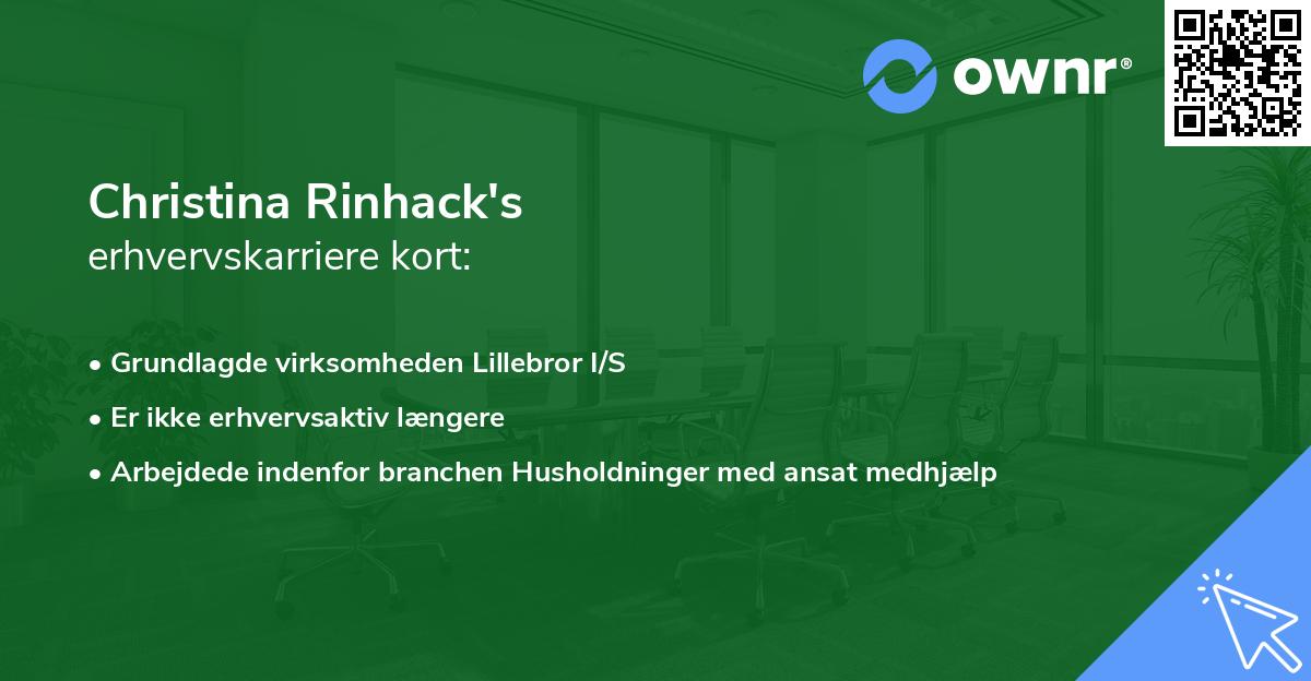 Christina Rinhack's erhvervskarriere kort