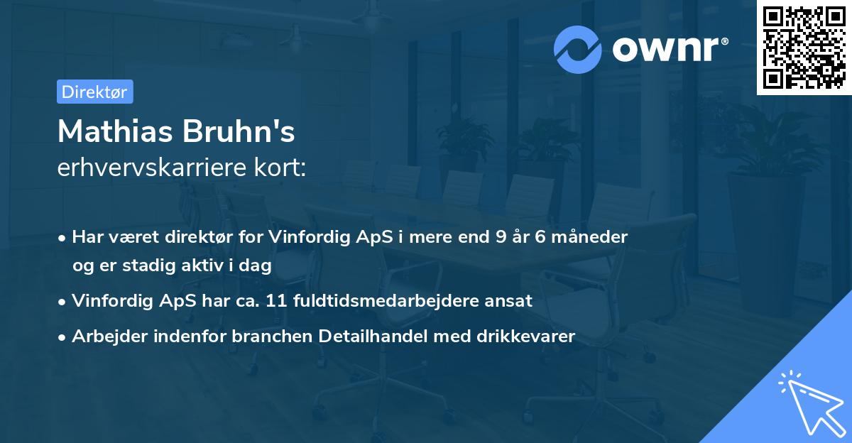 Mathias Bruhn's erhvervskarriere kort