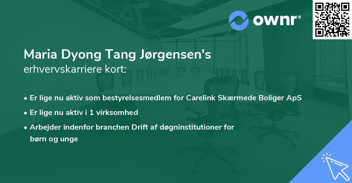 Maria Dyong Tang Jørgensen's erhvervskarriere kort