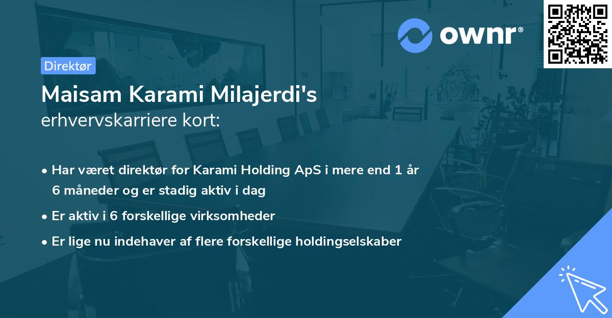 Maisam Karami Milajerdi's erhvervskarriere kort