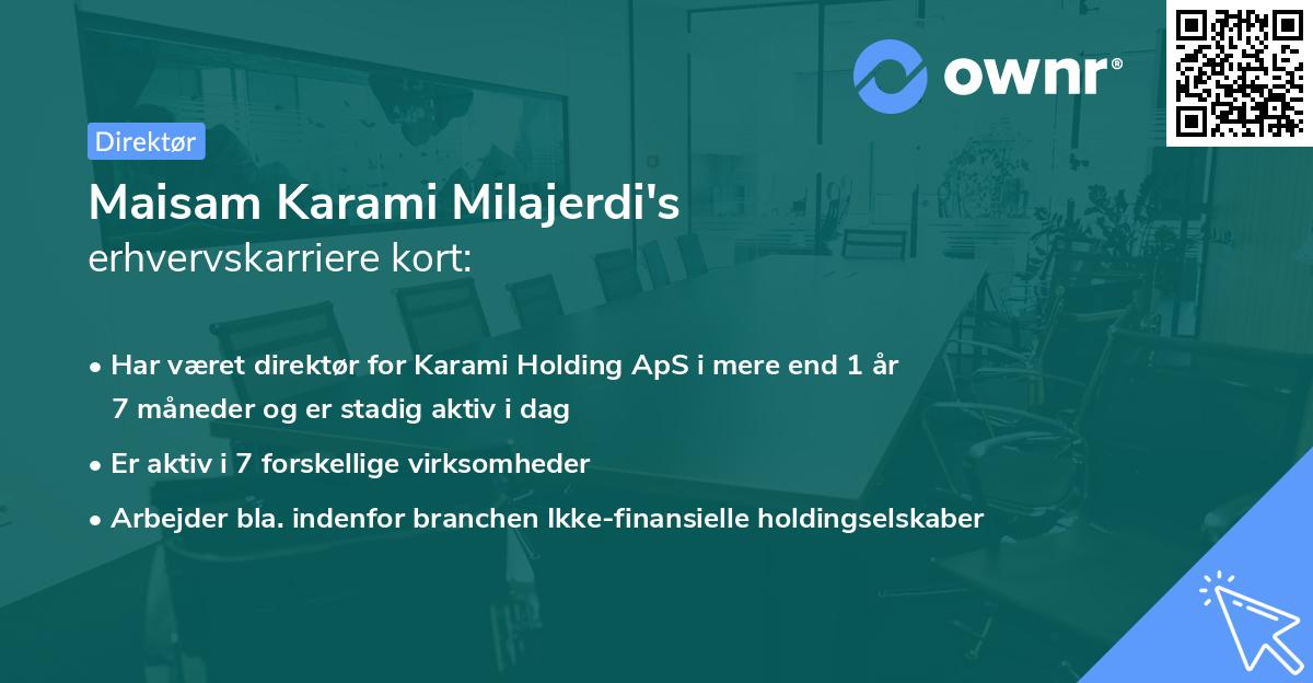 Maisam Karami Milajerdi's erhvervskarriere kort