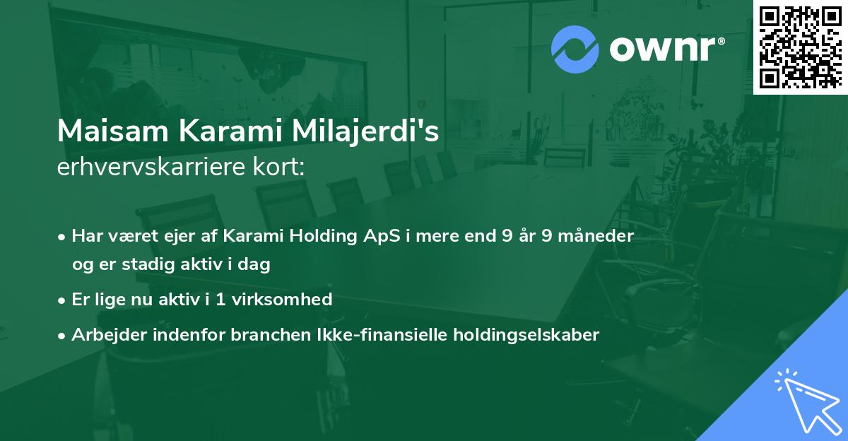 Maisam Karami Milajerdi's erhvervskarriere kort