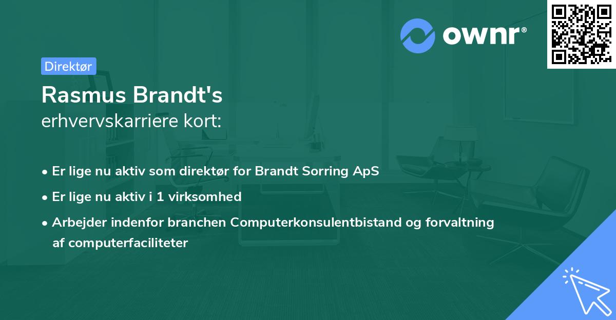 Rasmus Brandt's erhvervskarriere kort