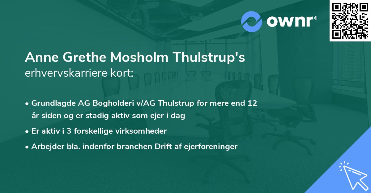 Anne Grethe Mosholm Thulstrup's erhvervskarriere kort