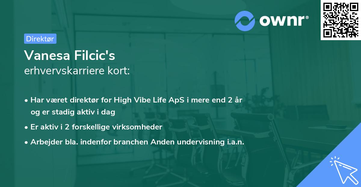 Vanesa Filcic's erhvervskarriere kort