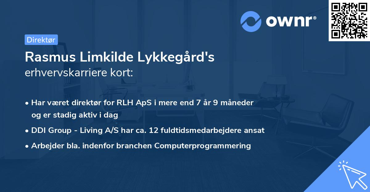 Rasmus Limkilde Lykkegård's erhvervskarriere kort