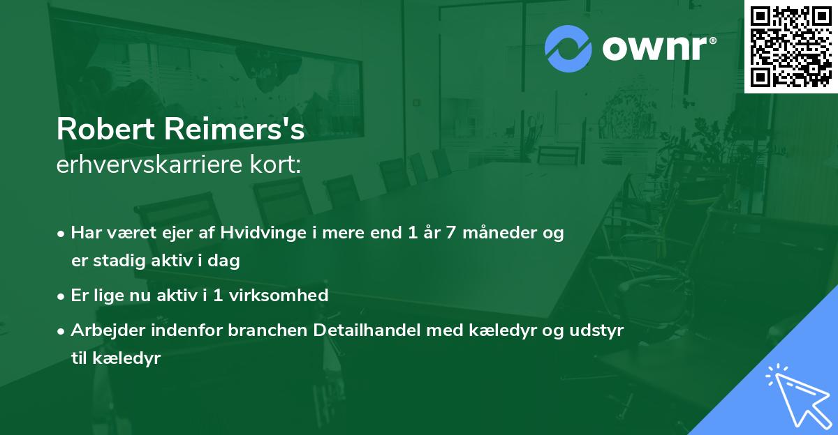 Robert Reimers's erhvervskarriere kort
