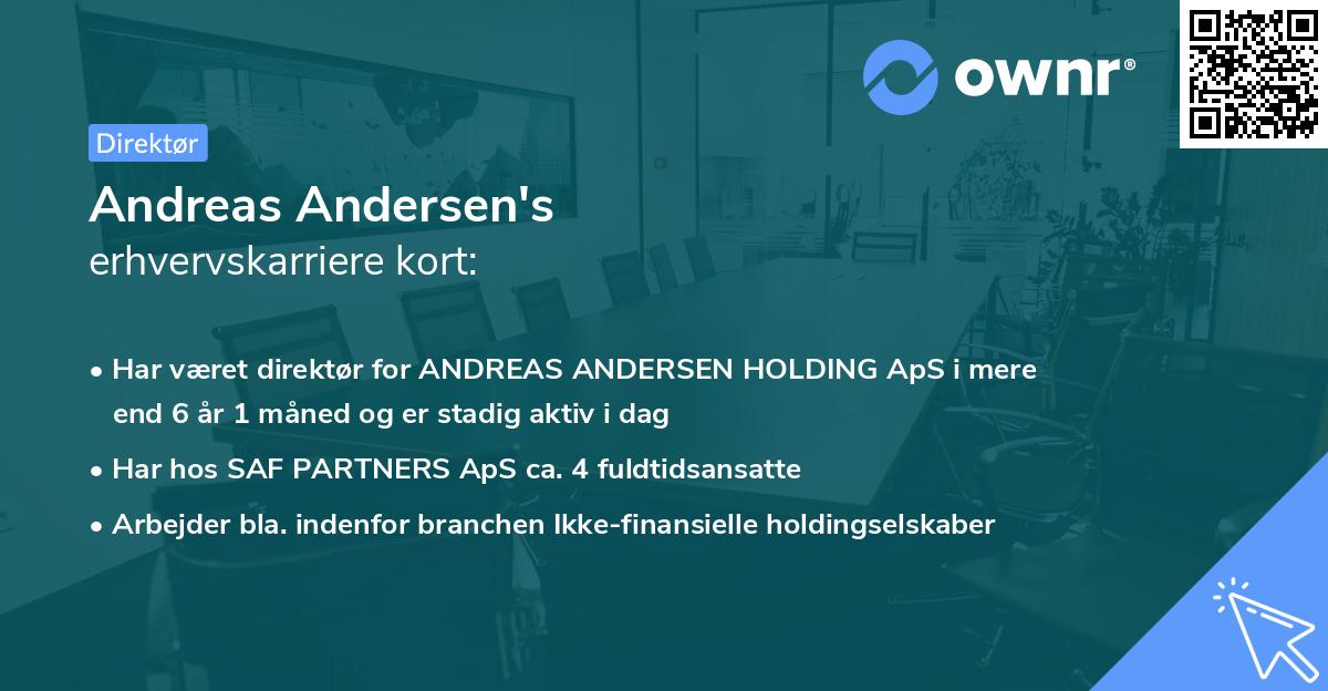 Andreas Andersen's erhvervskarriere kort