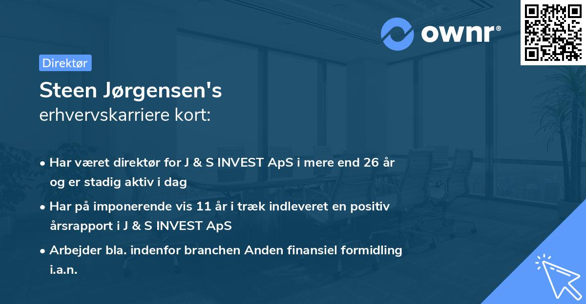 Steen Jørgensen's erhvervskarriere kort