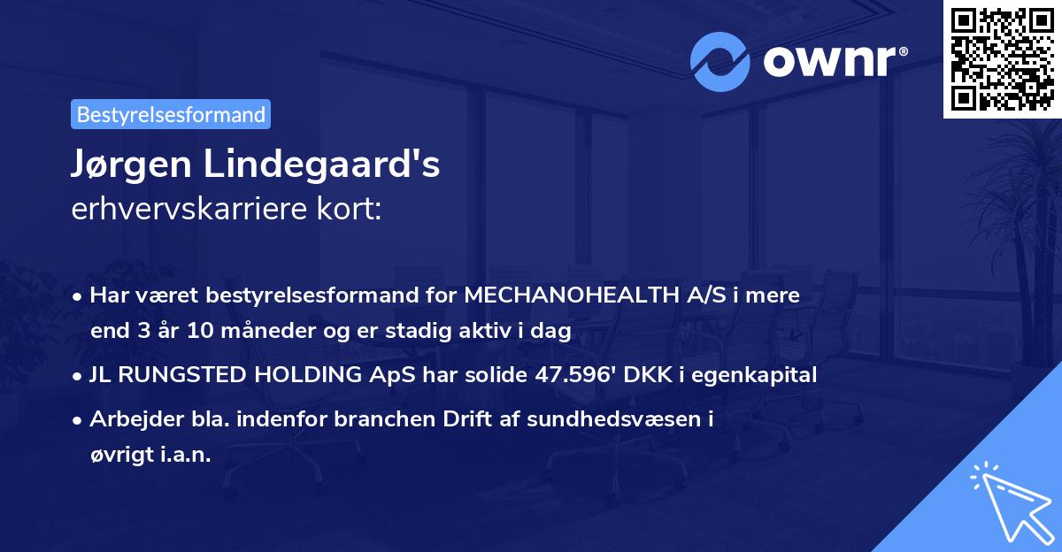 Jørgen Lindegaard's erhvervskarriere kort