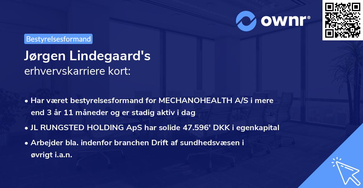 Jørgen Lindegaard's erhvervskarriere kort