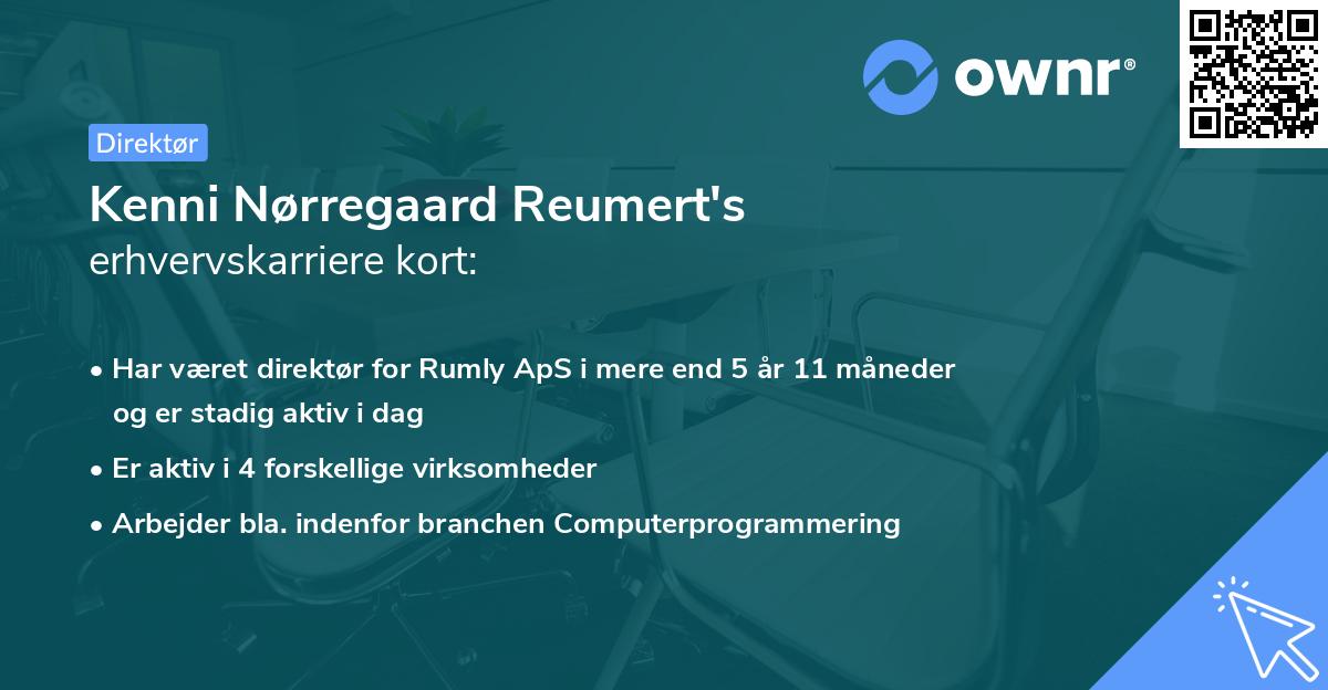 Kenni Nørregaard Reumert's erhvervskarriere kort