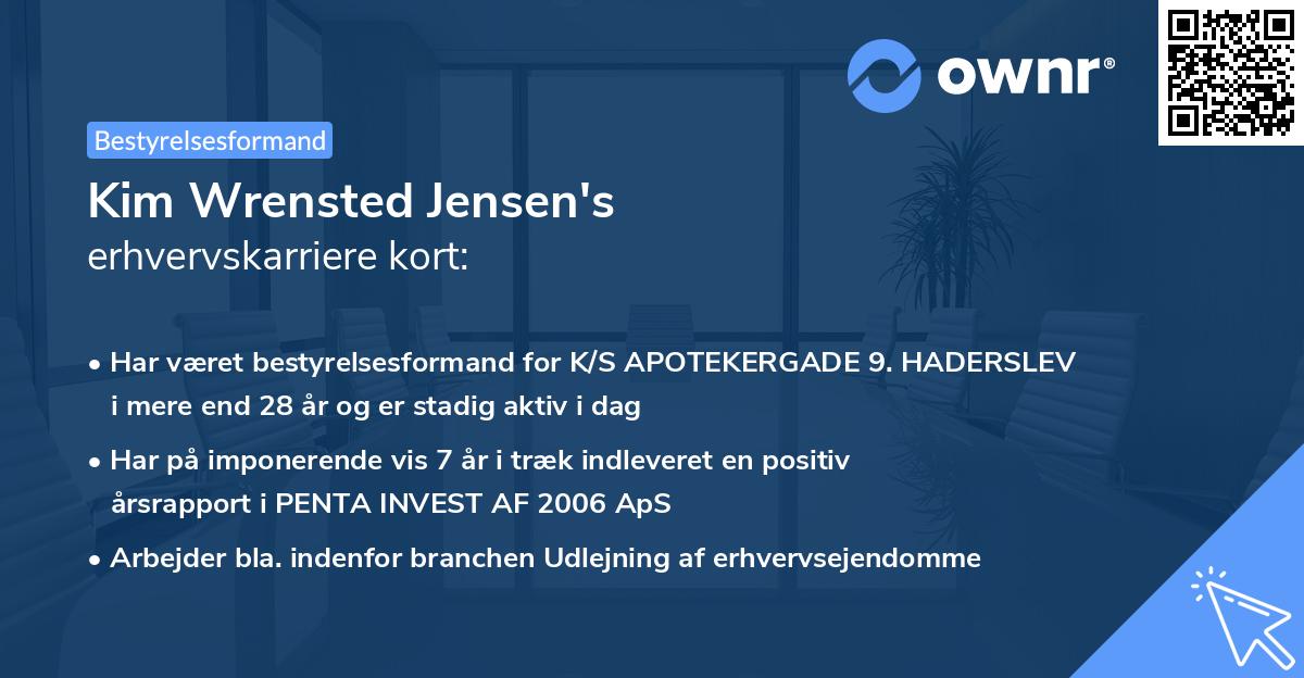 Kim Wrensted Jensen's erhvervskarriere kort