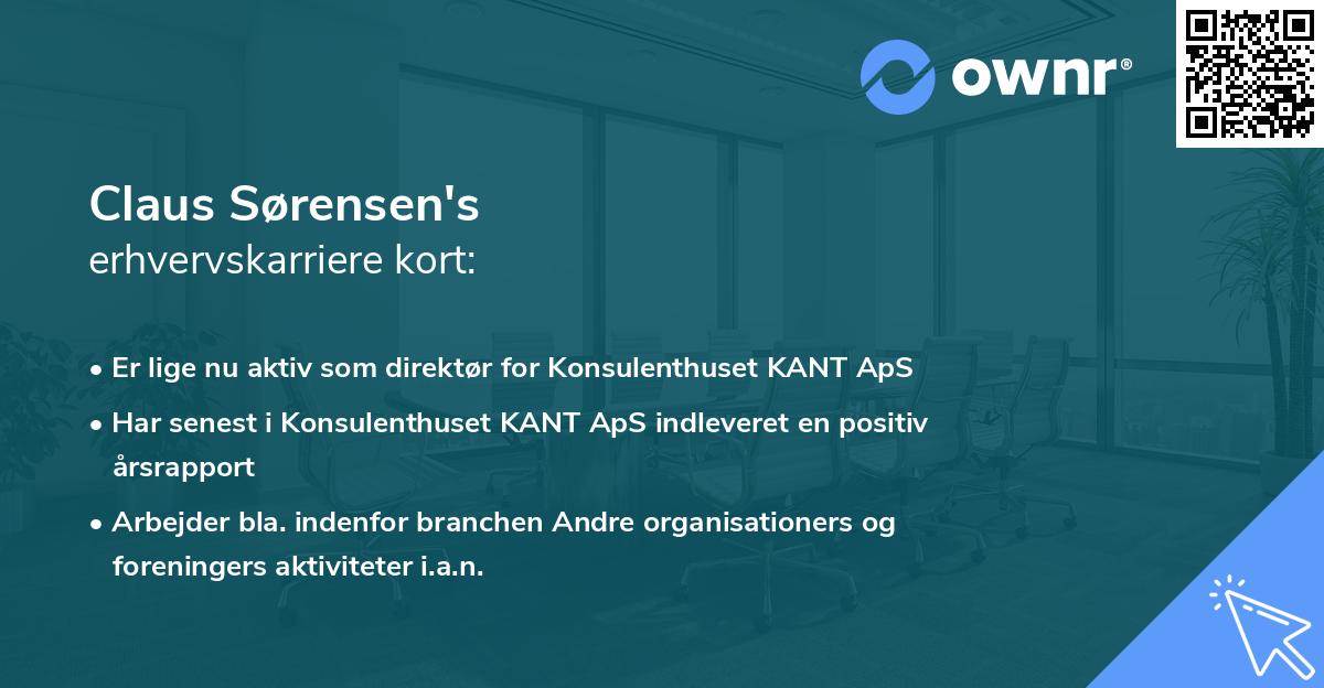 Claus Sørensen's erhvervskarriere kort