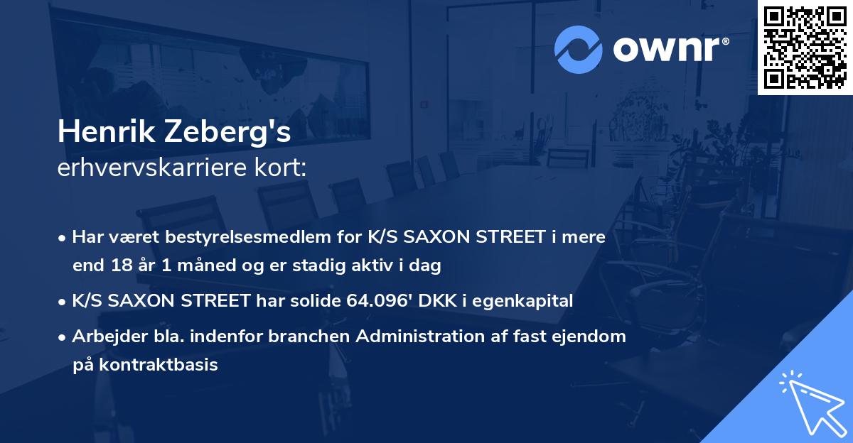 Henrik Zeberg's erhvervskarriere kort