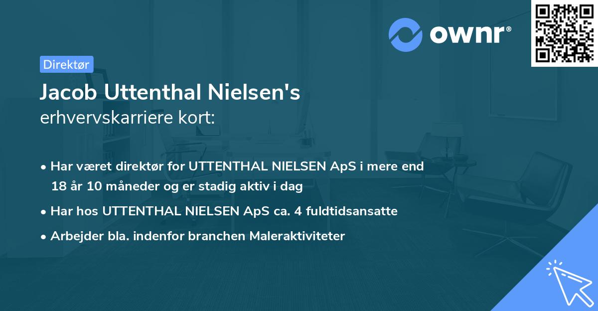 Jacob Uttenthal Nielsen's erhvervskarriere kort