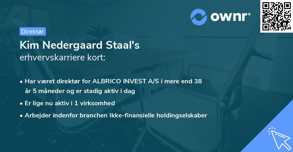 Kim Nedergaard Staal's erhvervskarriere kort