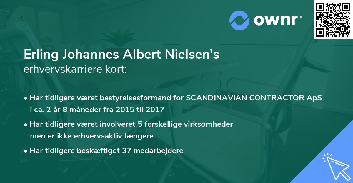 Erling Johannes Albert Nielsen's erhvervskarriere kort