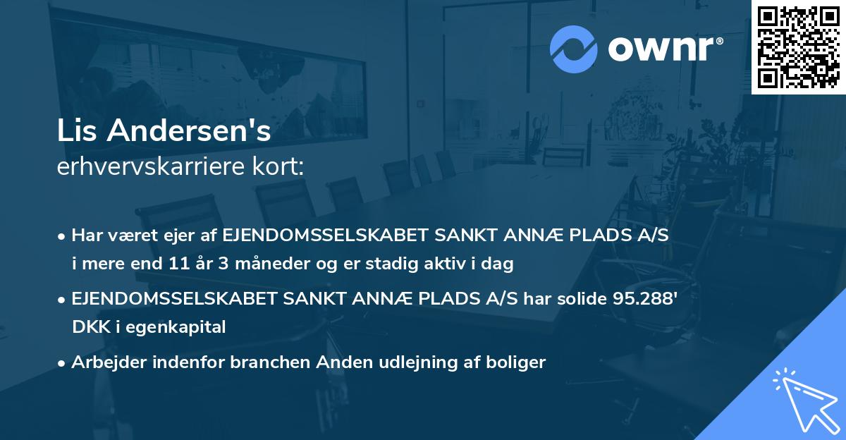 Lis Andersen's erhvervskarriere kort