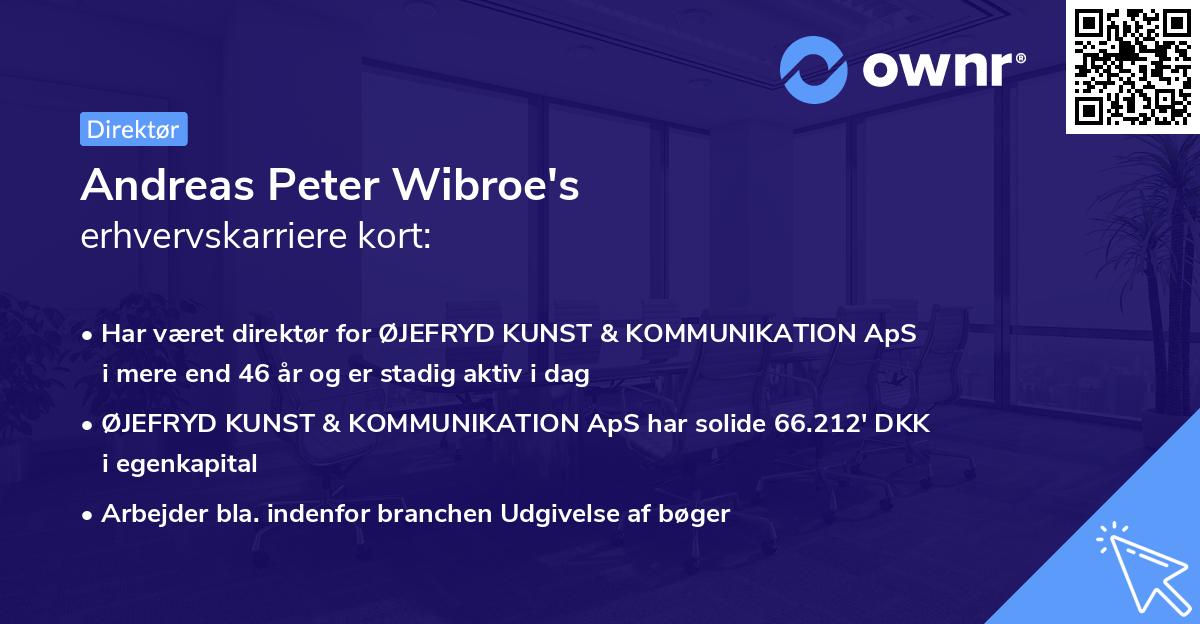 Andreas Peter Wibroe's erhvervskarriere kort