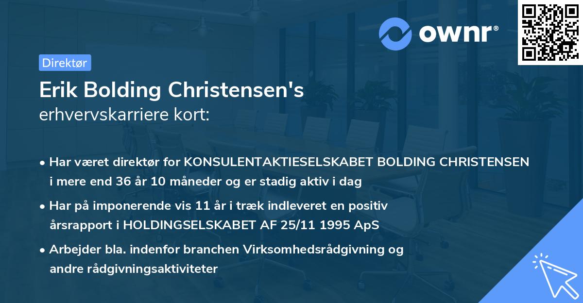 Erik Bolding Christensen's erhvervskarriere kort