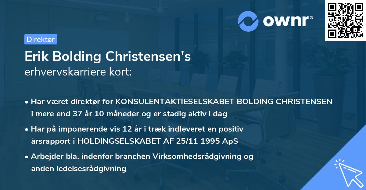 Erik Bolding Christensen's erhvervskarriere kort
