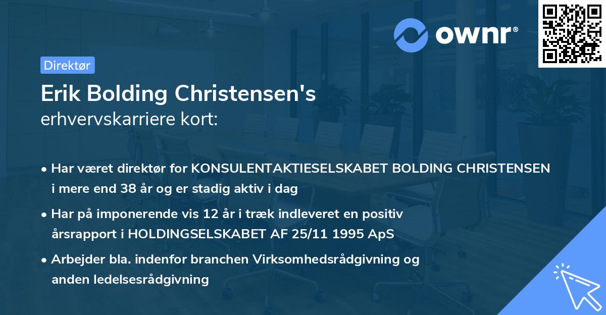 Erik Bolding Christensen's erhvervskarriere kort