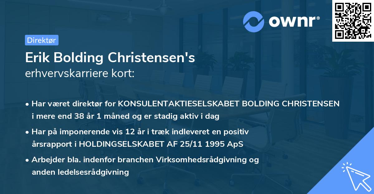 Erik Bolding Christensen's erhvervskarriere kort