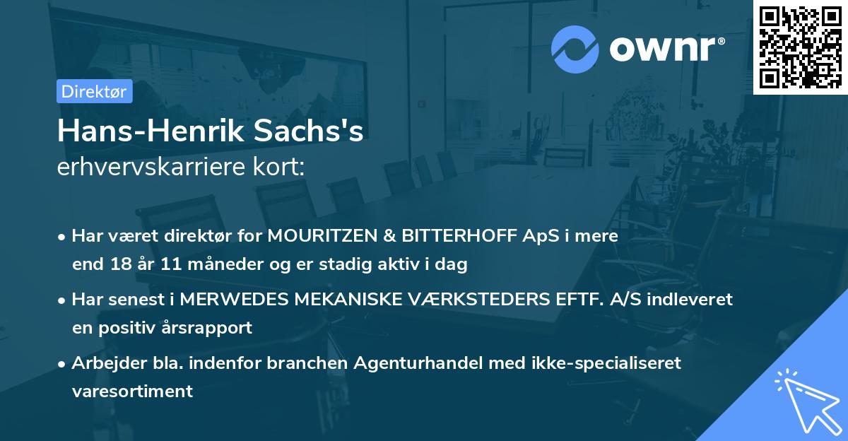 Hans-Henrik Sachs's erhvervskarriere kort