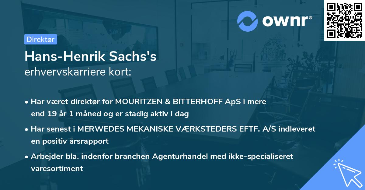 Hans-Henrik Sachs's erhvervskarriere kort