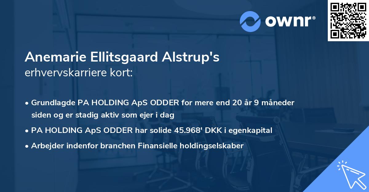 Anemarie Ellitsgaard Alstrup's erhvervskarriere kort
