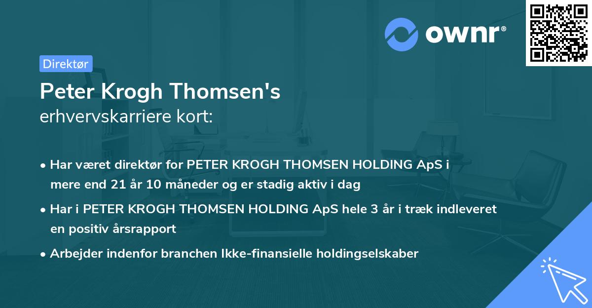 Peter Krogh Thomsen's erhvervskarriere kort