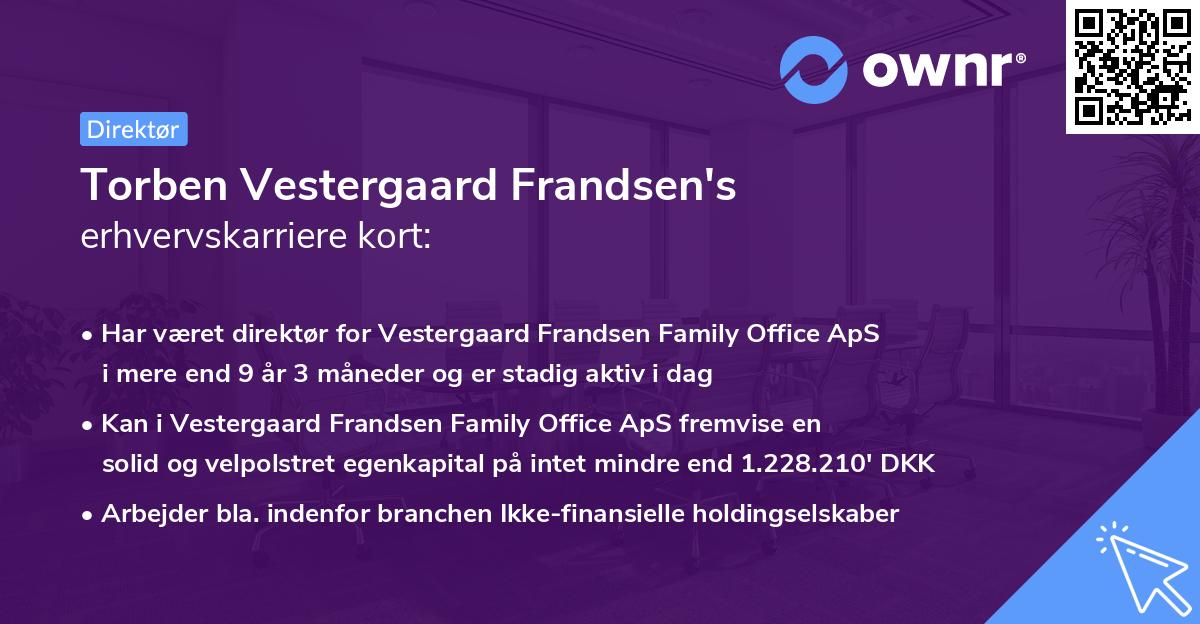 Torben Vestergaard Frandsen's erhvervskarriere kort