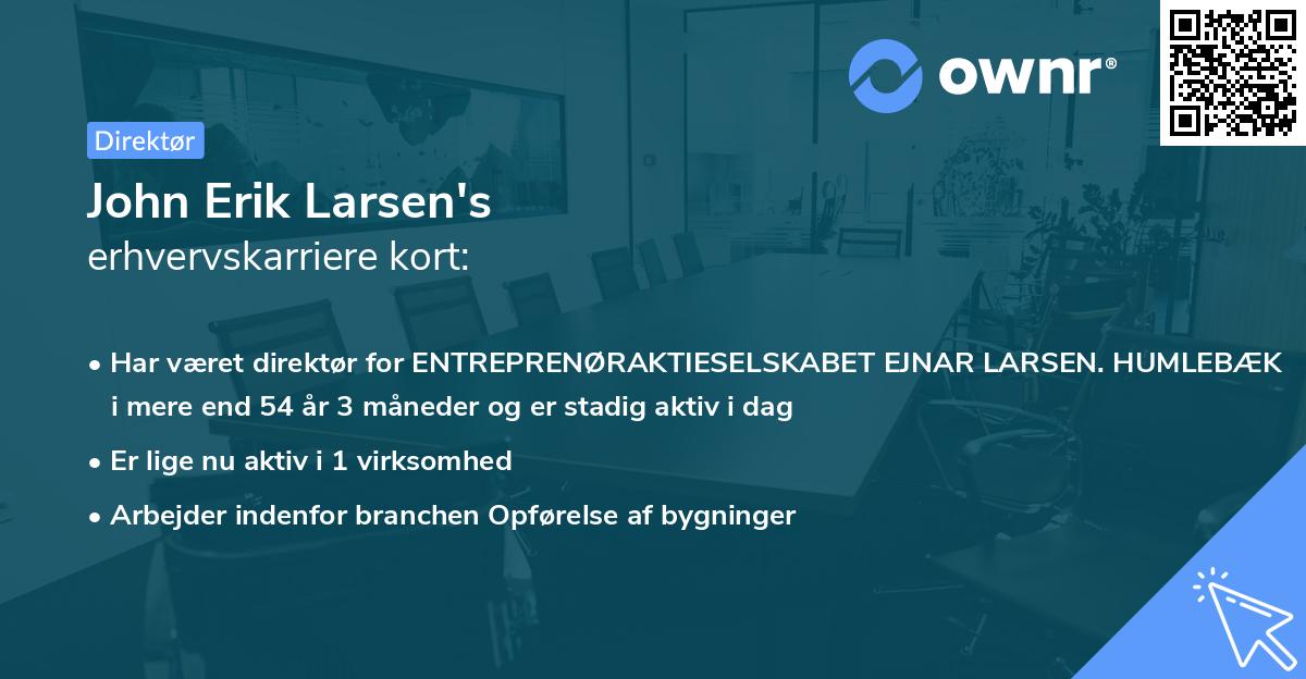 John Erik Larsen's erhvervskarriere kort