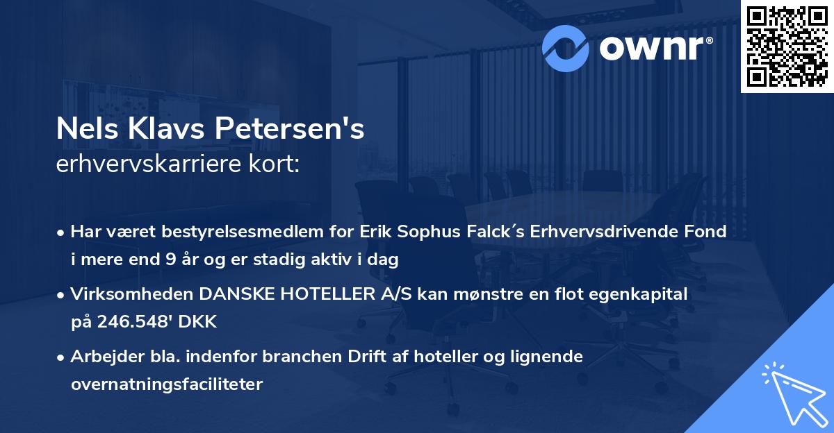 Nels Klavs Petersen's erhvervskarriere kort
