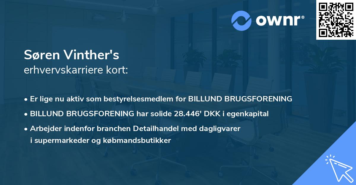 Søren Vinther's erhvervskarriere kort